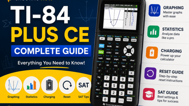 TI-84 Plus CE Guide: Graphing, Stats, Charging, Reset & SAT