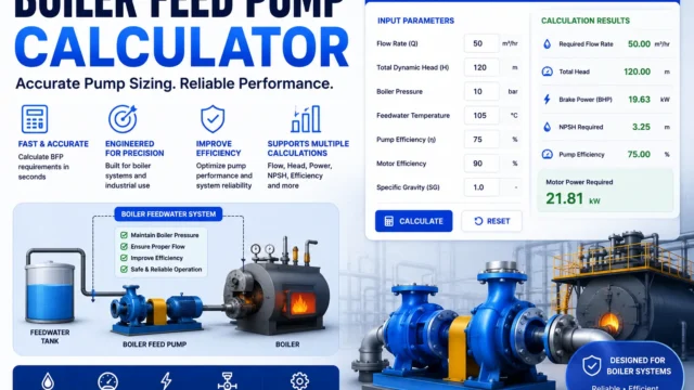 Boiler Feed Pump Calculator Guide: Sizing, TDH, NPSH & Power Requirements