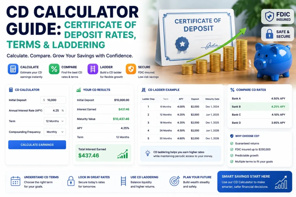 CD Calculator Guide: Certificate of Deposit Rates, Terms & Laddering