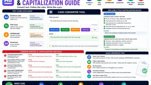 Case Converter Guide: Sentence, Title, Upper & Lower Case Workflows
