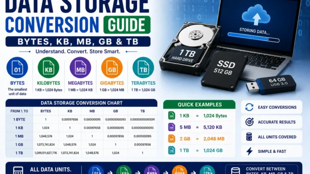 Data Storage Conversion Guide: Bytes, KB, MB, GB & TB