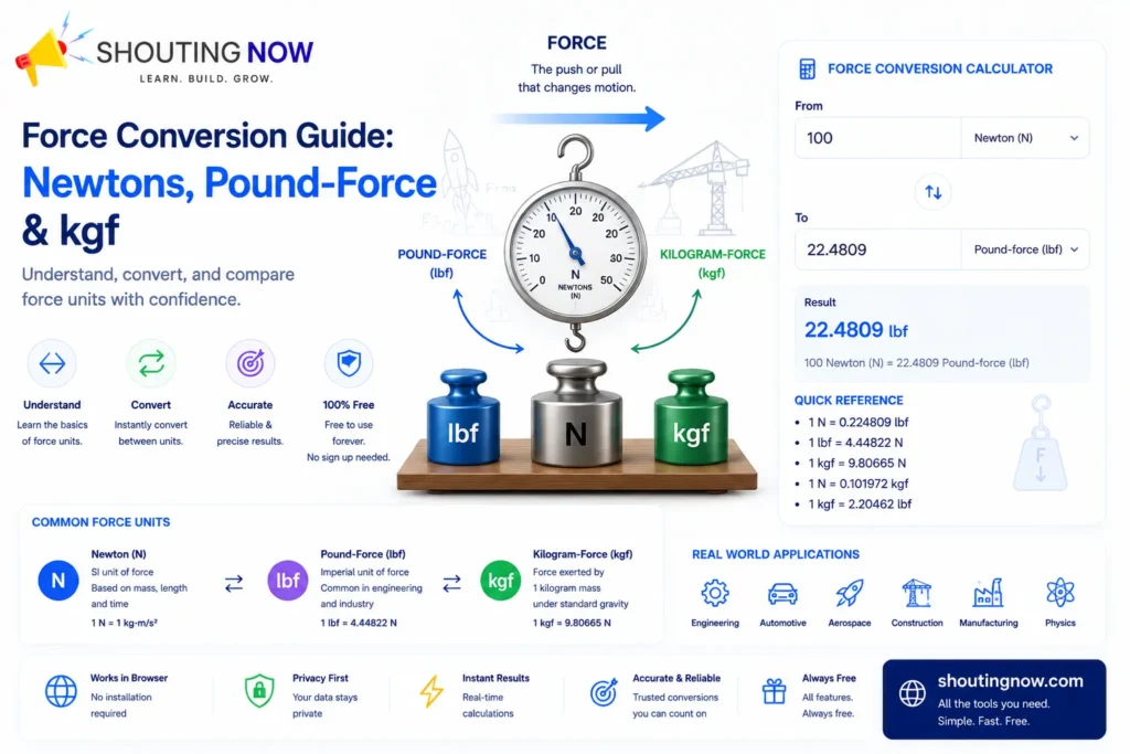 Force Conversion Guide: Newtons, Pound-Force & kgf