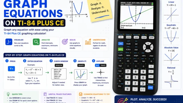 Graphing Equations on TI-84 Plus CE (Functions, Lines & Solver)
