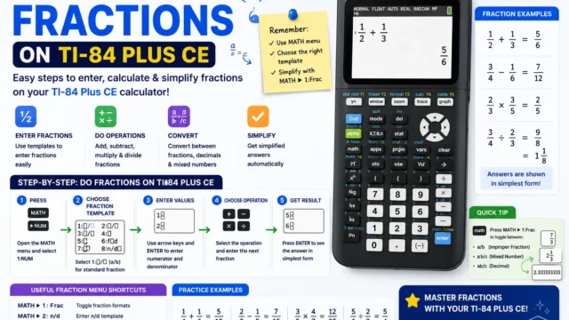 How to Do Fractions on TI-84 Plus CE (Enter, Convert, Multiply)