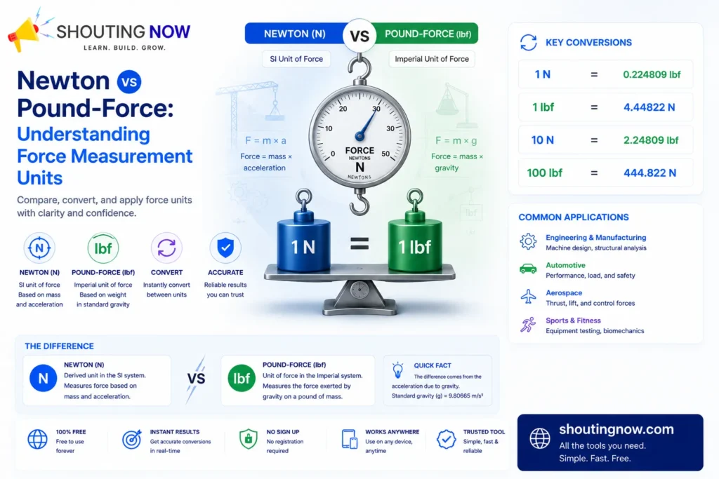 Newton vs pound-force force measurement comparison