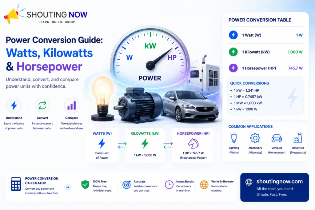 Power Conversion Guide: Watts, Kilowatts & Horsepower