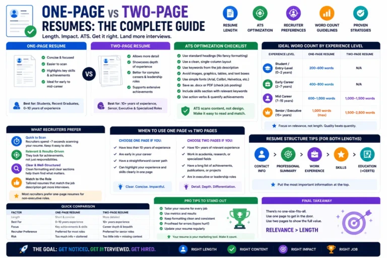 Resume Word/Page Counter Guide: One-Page vs Two-Page Resume Strategy