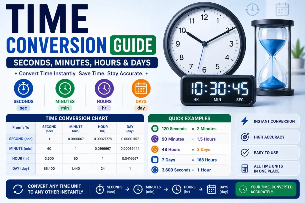 Time Conversion Guide- Seconds, Minutes, Hours & Days