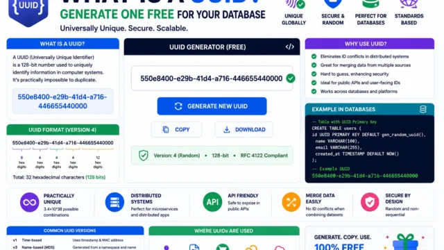 UUID Generator Guide: Versions, Use Cases & Database Tips (2026)