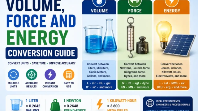 Volume, Force and Energy Conversion Guide