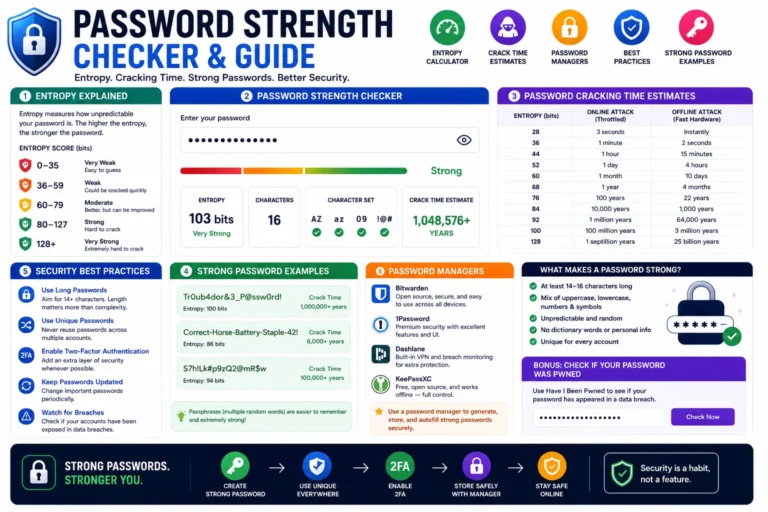 Password Strength Checker Guide: Entropy, Crack-Time, and Safer Password Habits